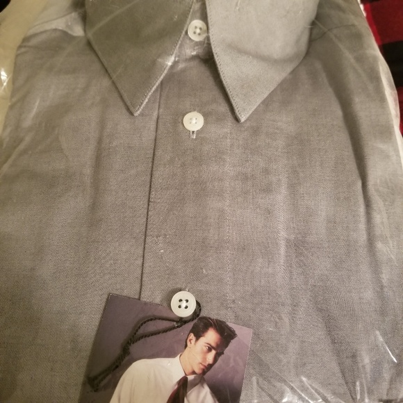 Claiborne Light Gray Button Down Shirt Long Sleeve Men's Large - Picture 2 of 4